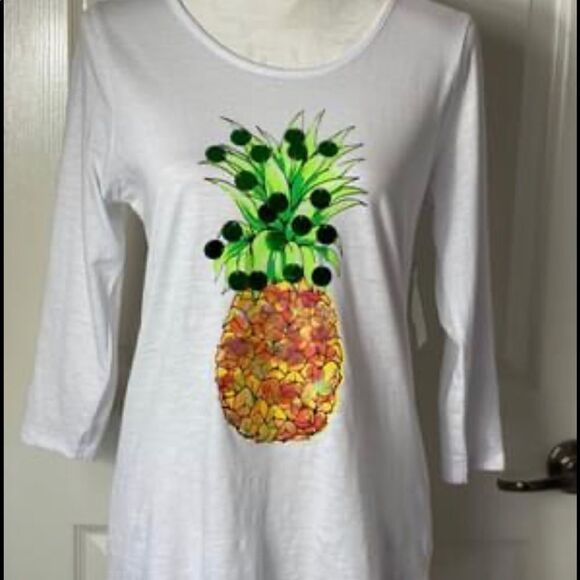 NWT CARIBBEAN JOE Bling Pineapple Top Small - Picture 6 of 7